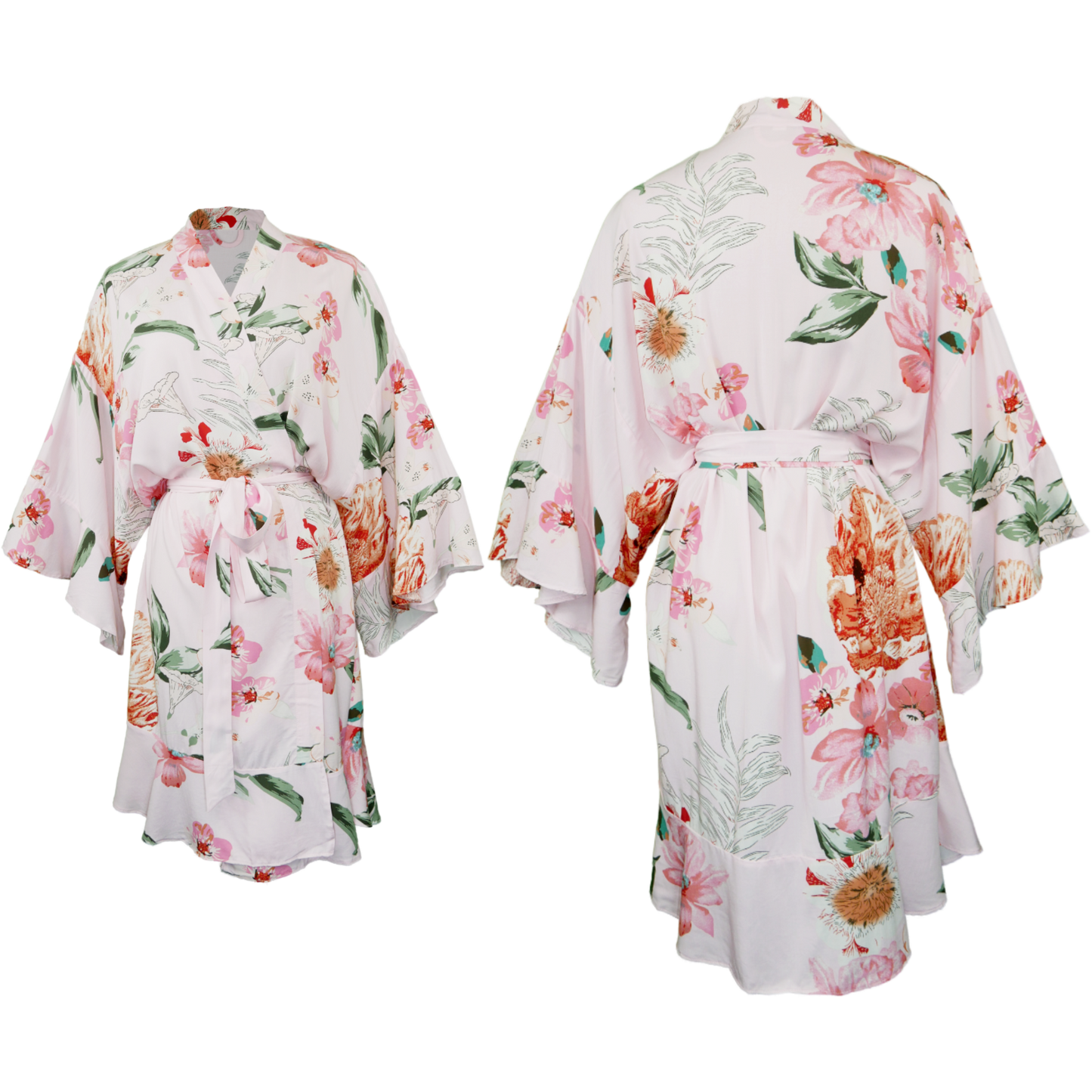 Floral Ruffle Robe