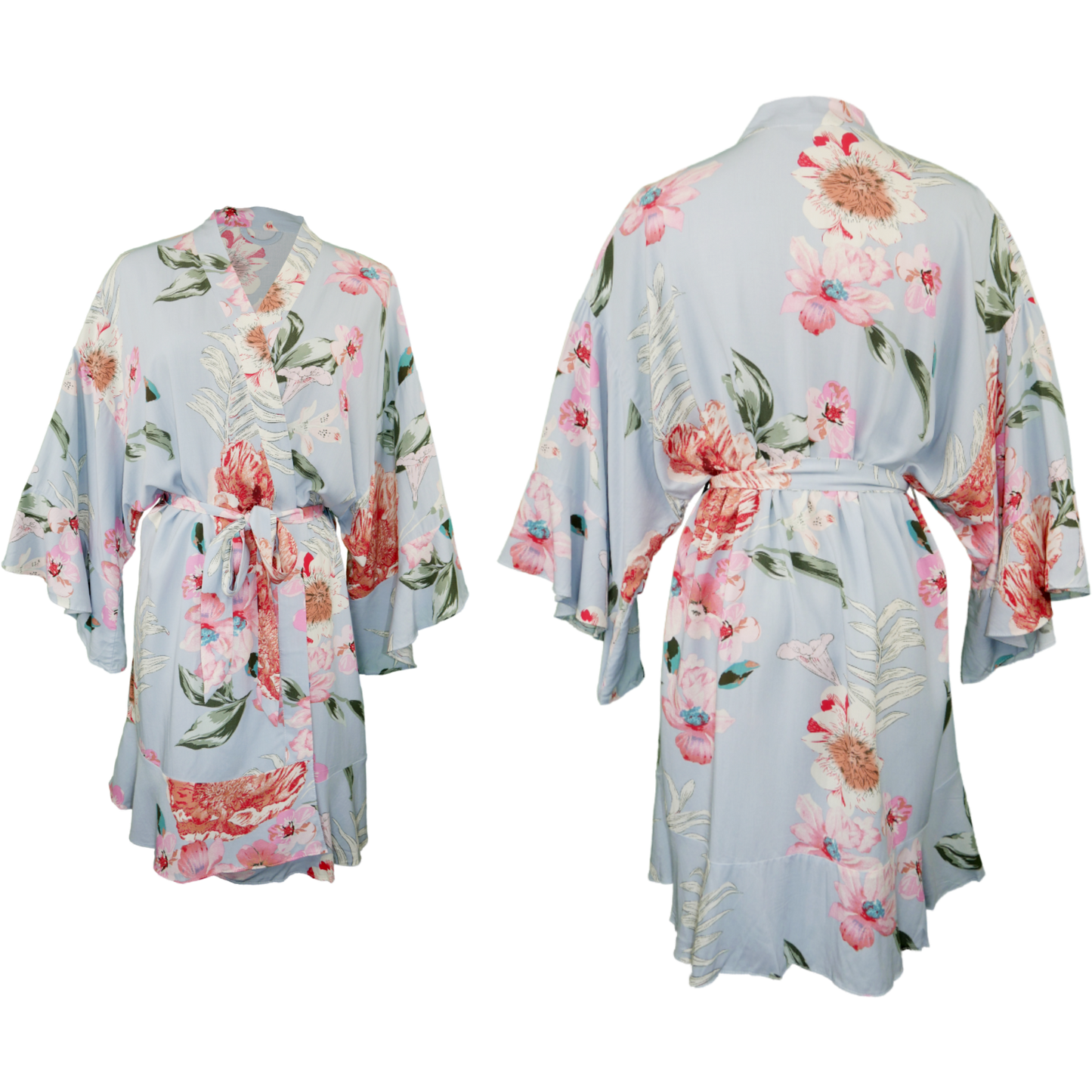 Floral Ruffle Robe