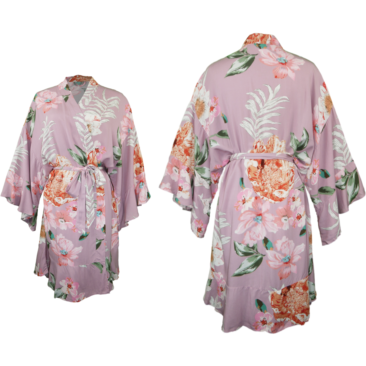 Floral Ruffle Robe