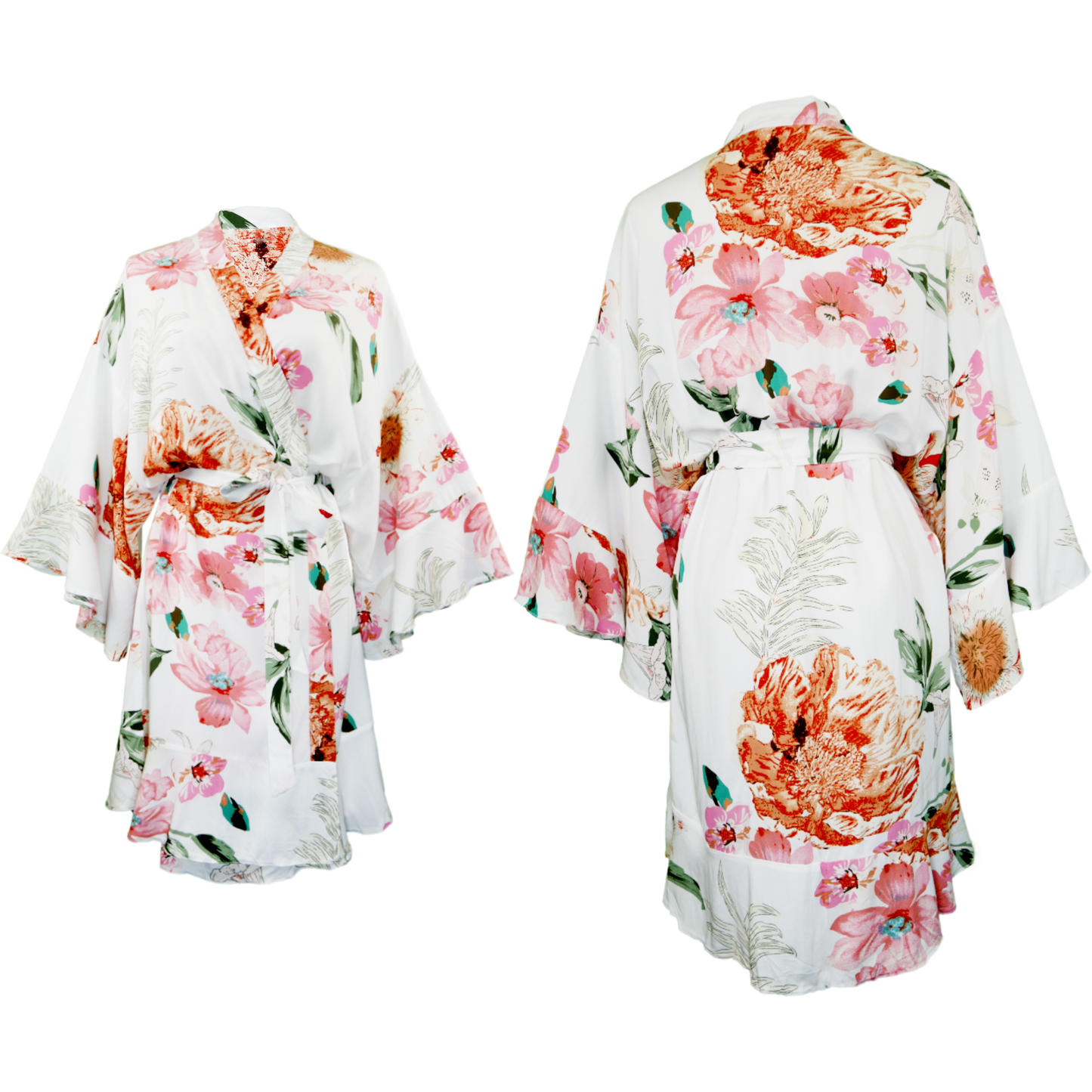 Floral Ruffle Robe